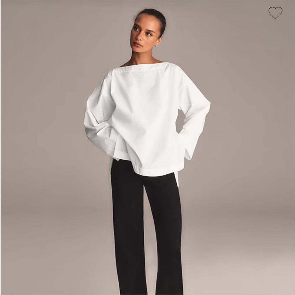 J Crew NWT Ciel Top in Cotton Poplin Size XS in White
